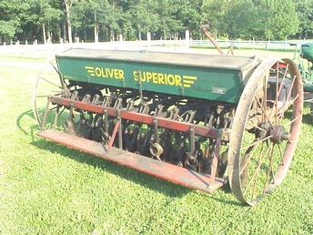 Wooden #26 Oliver Superior Drill with grass box 