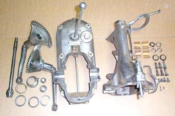1945 Ford 2N Tractor - Exploded View Of Steering Box & Shifter
