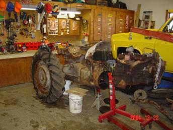 46-9N Funk Flat-Head 6 Cyl - Tractor At Start Of Overhaul