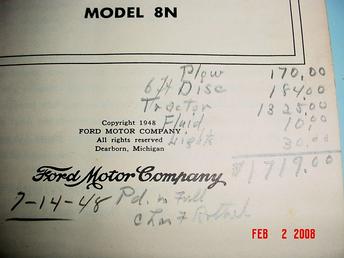 1948 Ford 8N - Operators Manual